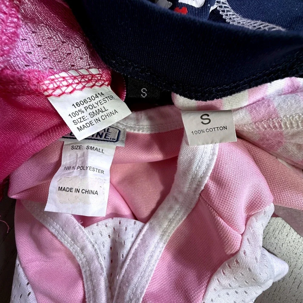 Houston Texans NFL Dog Jersey Set Small Pink Navy Blue Striped Pajamas 4pc Lot